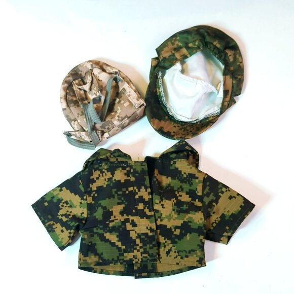 Build-A-Bear Workshop Camouflage Military Uniform US Flag For Plush Dolls - Picture 3 of 3